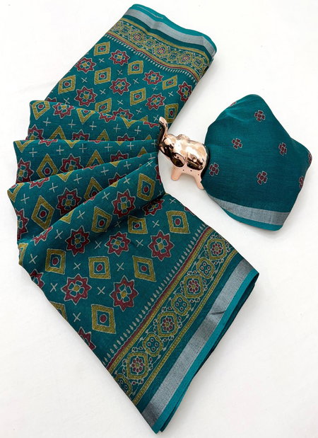 Tew Semi Cotton Ajrakh Printed Saree Collections